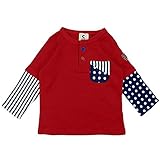 【H28年春物】 chocola(ショコラ) ガーゼ天竺男児レイヤード長袖Tシャツ 100cm/アカ NO.CH-1621-16009