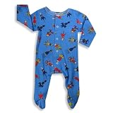 At Home - Infant Boys Long Sleeve Footed Coverall, Blue, Multi