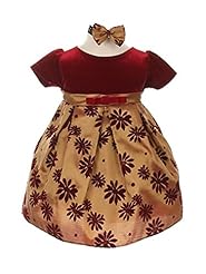 Girls Velvet Short Sleeves  Dress