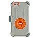 iPhone 6S Plus Case 5.5 inch, ULAK Heavy Duty Dual Layer Shockproof Protective Grip Case for Apple iPhone 6 Plus (2014)/6s Plus (2015) with Swivel Belt Clip Holster and Kickstand Gray+Orange