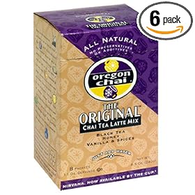 Oregon Chai Tea Latte Mix, Original, 8-Count Boxes (Pack of 6)