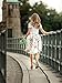 Persun Women Floral Midi A-line Skater Skirt