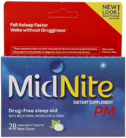 Midnite PM Drug-Free Sleep Aid, Chewable Tablets, Mint 28 ea Pack of 3