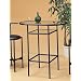 Retro 50s Style Black Metal Kitchen Pub Bar Table w/Glass Top