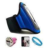 Blue Durable Moisture Resistant Neoprene Protective Exercise Workout Armban ....