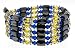 Magnetic Wrap Necklace/Bracelet - Dark Blue and Yellow Beads