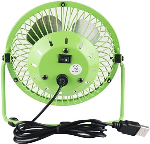 HOTGEE(TM) Quietness Metal Computer Laptop PC USB Plug Charger Mini Desk Cooler Fan with Nail Dust Collector Function (Green, 6.1")