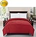 CELINE LINEN Luxury Ultra Plush Down Alternative Double-Filled Comforter%100, Full/Queen, Burgundy