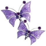 Purple Couple Butterfly Austrian Crystal Amethyst Pin Brooch