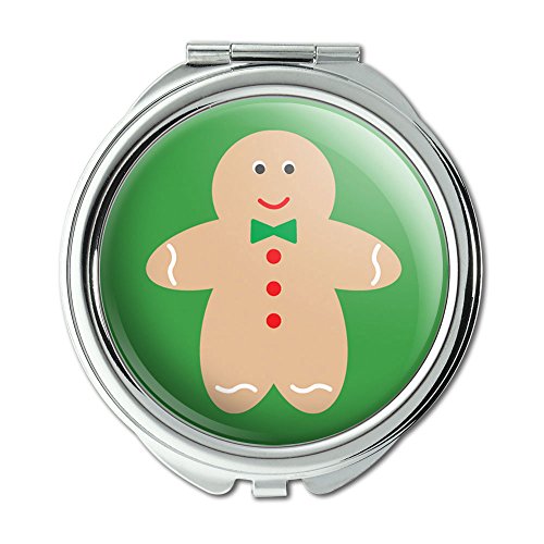 Cute Gingerbread Man Cookie Christmas Compact Purse Mirror
