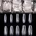 500pcs Coffin Nails Clear Ballerina Fake Nails Tips Long Full Cover Acrylic Nails with Case for False Nail Salons and DIY Nail Art, 10 Sizes