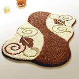 Naomi - [Wine Red Leaf] Luxury Home Rugs (19.7 by 31.5 inches)
