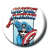 《MARVEL/CAPTAIN AMEDRICA（RETRO）》1インチ缶バッジ ☆アメコミファッショングッズ通販☆
