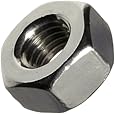 18-8 Stainless Steel Hex Nut, Plain Finish, Right Hand Threads, Meets ASME B18.6.3, Inch
