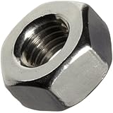 18-8 Stainless Steel Hex Nut, Plain Finish, Right Hand Threads, Meets ASME B18.6.3, Inch