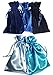 Tarot Bags: Shades of Blue Velvet and Satin Bundle of 5 Bags (6