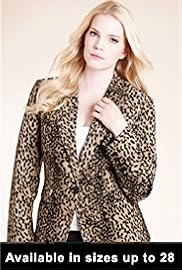 Plus Animal Print 1 Button Jacket