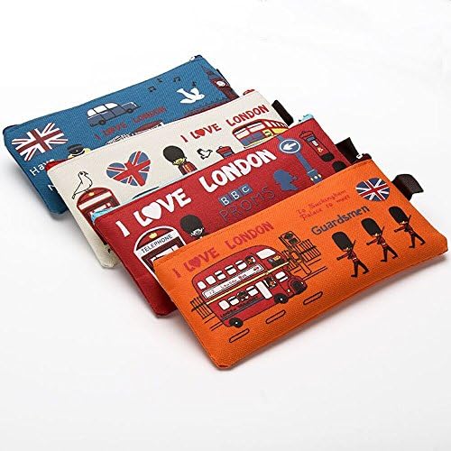 Joytutu Cartoon Canvas Pastorable Floral Pen Pencil Pouch with Zipper Closure (Four Color)