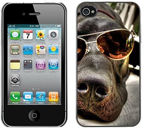 MOVEWAY Smartphone Case Back Lovely Dog Picture Image Black Edge Cover For APPLE IPHONE 4 / 4S - great dane summer sunglasses labrador