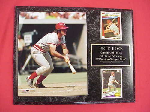 Reds Pete Rose 2 Card Collector Plaque