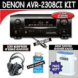 Denon AVR-2308CI A/V Dolby Digital Surround EX 7.1 Receiver w/ HDMI Switching + Sony MDR-RF960RK 900 MHz RF Wireless Headphones with Auto Tuning + Deluxe Accessory Kit