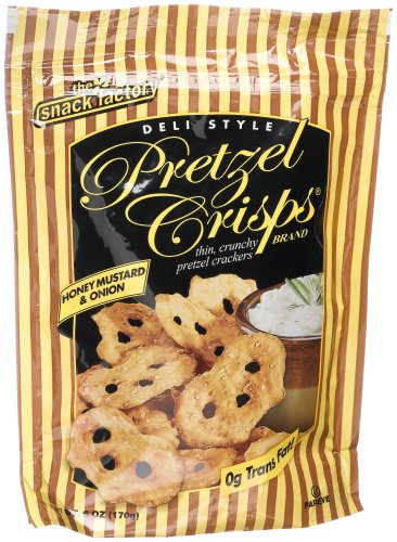 Snack Factory Honey Mustard & Onion Pretzel Crisps, 6-Ounce Bags (Pack of 12) by Honey