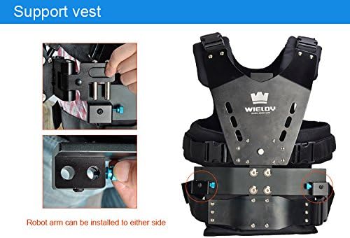 Wieldy Carbon Fiber Handheld Stabilizer Kit with Camera Shoulder Load Vest & Double Handle Arm for DSLR DV Camera
