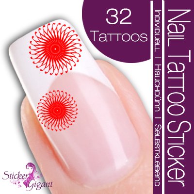 Nail Tattoo Sticker Kreis - rot Preisvergleich