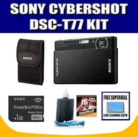 Sony Cybershot DSC-T77 10.1MP Digital Camera with Exclusive Super Deal Kit