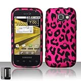 Hot Pink Leopard Rubberized Snap on Hard Shell Cover Protector Faceplate Ce ....