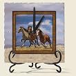 Over the Top Highland Graphic Horse Tumbled Stone Clock
