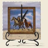 Over the Top Highland Graphic Horse Tumbled Stone Clock
