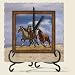 Over the Top Highland Graphic Horse Tumbled Stone Clock