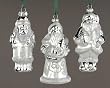 Club Pack of 12 Silver Splendor Santa Claus Glass Christmas Ornaments