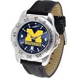 Michigan Wolverines NCAA AnoChrome Sport Mens Watch (Leather Band)