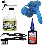 AZ 自転車 チェーンクリーナー・チェーンオイルセット(チェーン洗浄器、ブラシ、ディグリーザー高浸透500ml、チェーンルブ ロードレース50ml） SE087