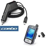 2 Pieces Value Combo of Audiovox Ppc-6700 Xv-6700 PDA Smartphone Black Aluminum Metal Hard Case with Belt Clip + Vehicle Power Charger with Ic Chip