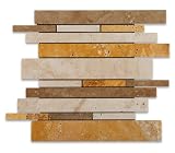 Mixed Travertine Honed Random Strip Mosaic Tiles 51rpWIW3N%2BL. SL160 Mixed Travertine Honed Random Strip Mosaic Tiles