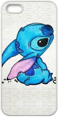 TPU iPhone 5s Case,Lilo & Stitch Ohana Design Fashion Pattern Hard Back Cover Snap on Case for iPhone 5 / 5s (Black/white)
