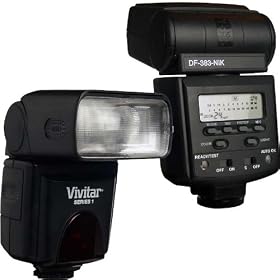 Vivitar DF-383 Dedicated ETTL LCD Bounce & Zoom Flash For Nikon D200 D100 D700 D70S D80 D70 D50 D5000 D3000 D300S D90 D40 D40X D60 D3 D2H D3X D700 D300 Includes Flash Diffuser + Free Cleaning Kit