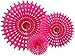 Party Partners Hanging Honeycomb Tissue Fan, Pink, Set of 3
