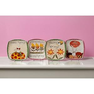 Happy Spring Dessert Plates - Set of 4