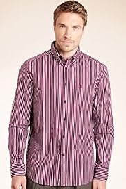 2 Longer Blue Harbour Pure Cotton Striped Oxford Shirt
