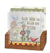 Smell the Flowers Glass Coasters - Set of 4 w/ Wood Caddy