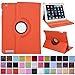 HDE Rotating iPad Case Magnetic Folding Leather Cover Folio Flip Stand for Apple iPad 2 iPad 3 iPad 4 (Orange)