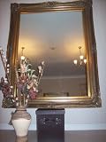 Very Large and Imposing 52 inch x 42 inch Fabulous Gold Victorian Antique Style Overmantle/Wall Mirror With Substantial Decorative 6 Inch Frame TV Show Supplier