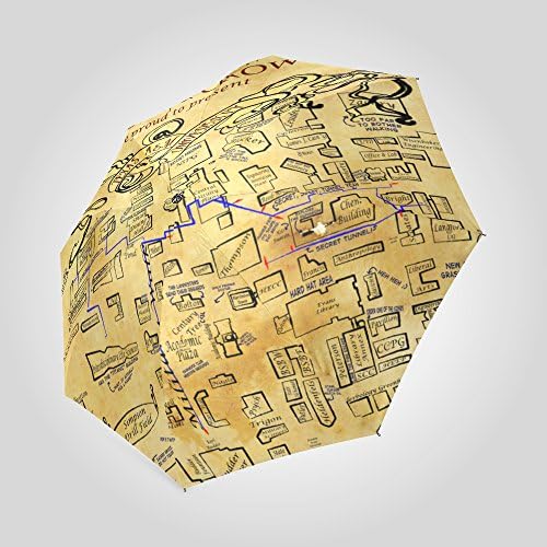 Unique Design ! The Marauders Map Folding Rain Umbrella/Parasol/Sun Umbrella