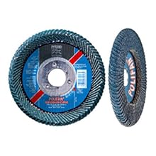 PFERD Polifan PSF Abrasive Flap Disc, Large Radius, Radial Shape, Round Hole, Phenolic Resin Backing, Zirconia Alumina, 5" Dia., 40 Grit (Pack of 1)