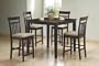 5pc Cappuccino Finish Counter Height Dining Table