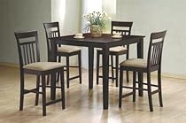 Big Sale Best Cheap Deals 5 Piece Cappuccino Finish Counter Height Dining Set